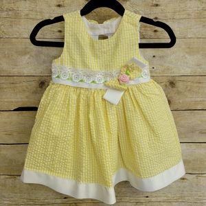 Rare Editions Seersucker Yellow Dress